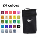 Conjunto de Caneta Colorida Ponta Dupla 24Pçs com Estojo (Versão Pretas ou Brancas)
