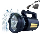 T6 LANTERNA BIVOLT - Holofote LED PRETO 30W Recarregável Pesca Trilha Camping - BM-6000A