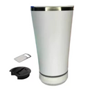 Normal Bluetooth - Copo Térmico Som Led e TAMPA com ABRIDOR (420 ml) - Branco