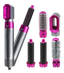 PINK/PRATA - Escova Secador de Cabelo 5 em 1 Multifuncional 110v | AJ-G15-R