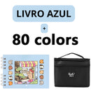 Kit Livro Colorir URSO BOB (Azul) + 80 Canetas