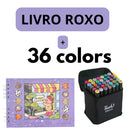 Kit Livro Colorir URSO BOB (Roxo) + 36 Canetas
