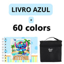 Kit Livro Colorir LIL. STI. (Azul) + 60 Canetas