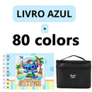 Kit Livro Colorir LIL. STI. (Azul) + 80 Canetas