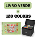 Kit Livro Colorir URSO BOB (Verde) + 120 Canetas