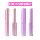 Rosa ou Roxo - Mini Pente Alisador Capilar Elétrico Portátil Bivolt