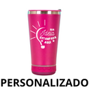 Personalizado Bluetooth - Copo Térmico Som Led e TAMPA com ABRIDOR (420 ml) - Pink