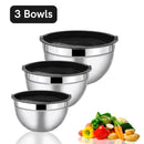 Bowl Aço Inox com Tampa de Silicone Higiênica Ideal para Armazenar e Preparos - 3 Tamanhos BM-F1358