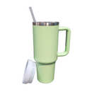 Normal - Copo Caneca (1200 ml) Térmica Inox com Alça e Canudo - Verde Claro