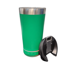Normal Bluetooth - Copo Térmico Som Led e TAMPA com ABRIDOR (420 ml) - Verde Bandeira