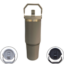 Normal - Garrafa Flip Straw Tumbler com Alça Superior e Canudo (900ml) - Cinza