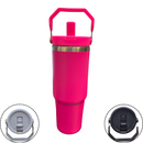 Normal - Garrafa Flip Straw Tumbler com Alça Superior e Canudo (900ml) - Pink