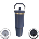 Normal - Garrafa Flip Straw Tumbler com Alça Superior e Canudo (900ml) - Azul Marinho