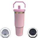 Normal - Garrafa Flip Straw Tumbler com Alça Superior e Canudo (900ml) - Lilás