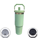 Normal - Garrafa Flip Straw Tumbler com Alça Superior e Canudo (900ml) - Verde Claro
