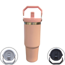 Normal - Garrafa Flip Straw Tumbler com Alça Superior e Canudo (900ml) - Rose