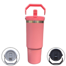 Normal - Garrafa Flip Straw Tumbler com Alça Superior e Canudo (900ml) - Rosa