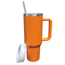 Normal - Copo Caneca (1200 ml) Térmica Inox com Alça e Canudo - Laranja