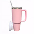 Normal - Copo Caneca (1200 ml) Térmica Inox com Alça e Canudo - Rosa