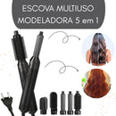PREMIUM Cinza c/ Preto - Escova 5 em 1 Multiuso 220V - Seca, Modela, Alisa e Penteia
