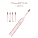 (Rosa) Escova Dental Elétrica Recarregável USB com 6 Modos e 4 Refil IPX7 - AJ-128