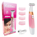 Aparador e Depilador Feminino 2 em 1 KMEI USB - KM-1900
