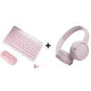 ROSA - Kit Fone de Ouvido Bluetooth Tune 510 + Conjunto de Teclado + Mouse Sem Fio Bluetooth Para Notebook e Tablet