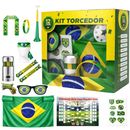 Conjunto 12 peças Torcedor Brasil Copa 2026 Completo Acessórios Festa Futebol