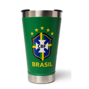 Verde - Copo Térmico Brasil CBF Aço Inox (473ml) Futebol