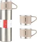 Kit Garrafa Térmica Vacuum 500ml com 2 Xícaras, em aço camada dupla / Quente e Frio  duração de até 12 horas