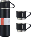 Kit Garrafa Térmica Vacuum 500ml com 2 Xícaras, em aço camada dupla / Quente e Frio  duração de até 12 horas