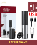 Abridor de garrafa de vinho elétrico saca-rolhas 4 peças - Soepe Store