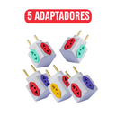 5 UNIDADES de Adaptadores de Tomada em Cubo 2 Pinos 10A 20A