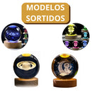 KIT 4 Lúminárias 3D Diferentes de Mesa RGB ou Cor Quente Bola Cristal (Modelos Sortidos) - BM-F976B