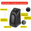 Aquecedor elétrico portátil com medido de temperatura