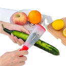 Descascador de Alimentos Vermelho com Reservatório para Frutas e Legumes - Prático e Eficiente