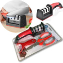 Kit Amolador Profissional de Faca com Tesoura e Descascador