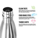 Garrafa Térmica Inox 500ML PRATA Parede Dupla Quente ou Frio