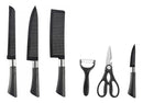 Conjunto de Facas Chef Antiaderente Cortes Precisos 6 Peças
