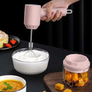 Mini Batedeira Elétrica Portátil Rosa: Mixer De Mão Recar