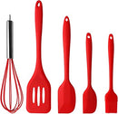 Kit de Utensílios de Silicone Maciço 5 Peças VERMELHO