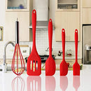 Kit de Utensílios de Silicone Maciço 5 Peças VERMELHO