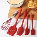 Kit de Utensílios de Silicone Maciço 5 Peças VERMELHO