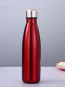 Garrafa Térmica Inox 500ML PRATA Parede Dupla Quente ou Frio