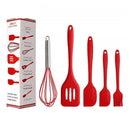 Kit de Utensílios de Silicone Maciço 5 Peças VERMELHO