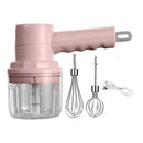 Mini Batedeira Elétrica Portátil Rosa: Mixer De Mão Recar